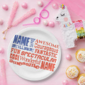 Personalisierte(n) Name(n) und Words USA-Flagge Pappteller (Party)