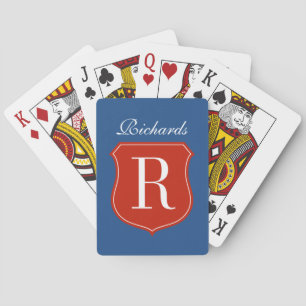 Personalisierte Nachname-Monogramm-Spielkarten Spielkarten