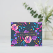 Personalisierte Nachricht Farbige Blumenpostkarte Postkarte (Stehend Vorderseite)