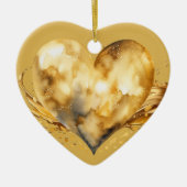 Personalisierte Nachricht Farbiges Herzgeschenk "G Keramik Ornament (Vorne)