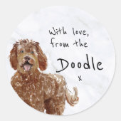 Personalisierte Nachricht "Labradoodle Stickers" Runder Aufkleber (Vorderseite)