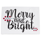 Personalisierte Nachricht: Merry and Bright Große Geschenktüte (Vorderseite)