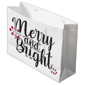 Personalisierte Nachricht: Merry and Bright Große Geschenktüte (Vorderseite Schrägansicht)