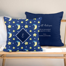 Personalisierte Nachricht Moon and Stars Blue