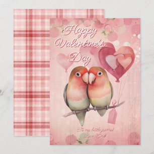 Personalisierte Nachricht Papagei Tier Valentinsta Feiertagskarte