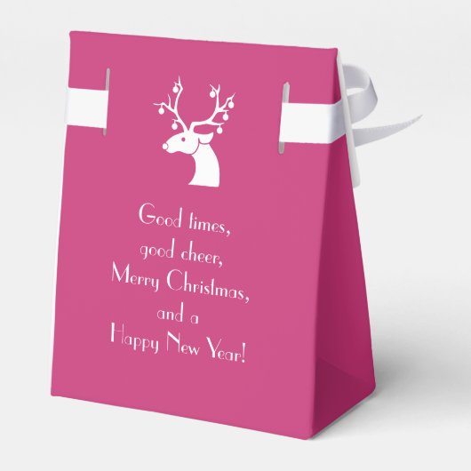 Personalisierte Nachricht: Rosa Weihnachtsweiße Re Geschenkschachtel (Rückseite)