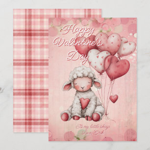 Personalisierte Nachricht Schaf Tier Valentinstag Feiertagskarte
