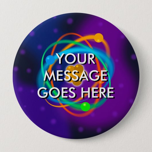 Personalisierte Nachrichtenatomstruktur Button (Vorderseite)