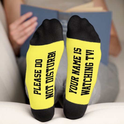 PERSONALISIERTE Nachrichtensocken gelb Socken (Unterseite)
