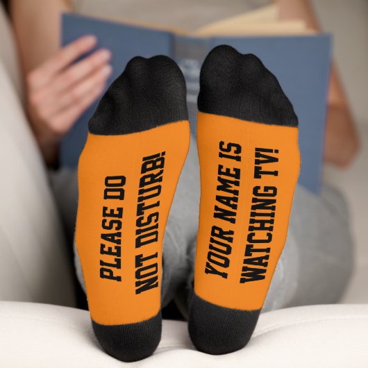 PERSONALISIERTE Nachrichtensocken Orange Socken (Unterseite)