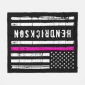 Personalisierte Nagelfahne, rote Linie Fleecedecke (Vorderseite (Horizontal))