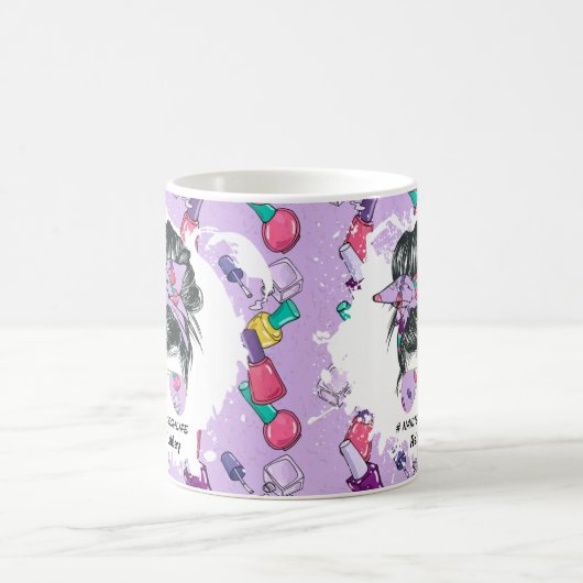 Personalisierte Nail Tech Life Lila Tasse (Mittel)