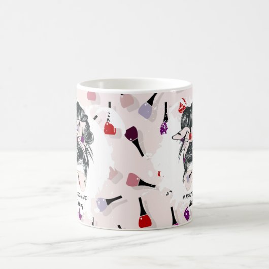 Personalisierte Nail Tech Life-Tasse Kaffeetasse (Mittel)