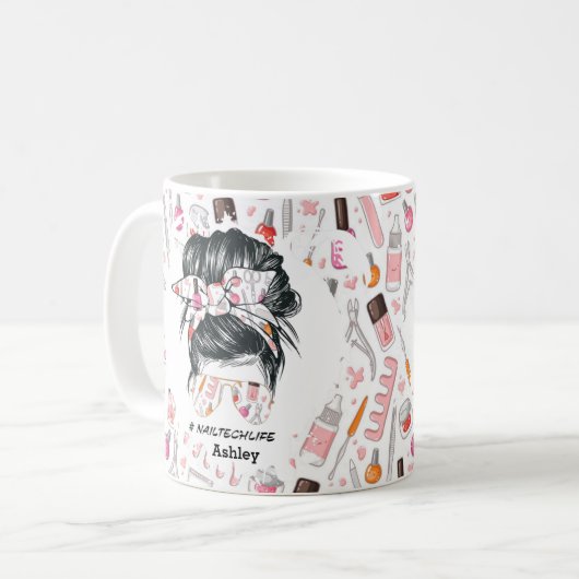 Personalisierte Nail Tech Tools Life Tasse (Vorderseite Links)