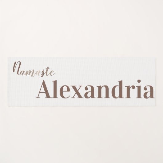 Personalisierte Namaste Script Typografie Yogamatte (Vorderseite (Horizontal))