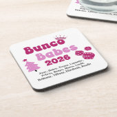 Personalisierte Name Bunco Babes  Getränkeuntersetzer (Linke Seite)