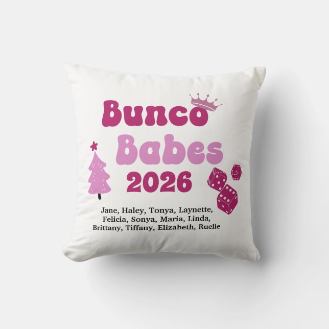 Personalisierte Name Bunco Babes  Kissen (Vorderseite)