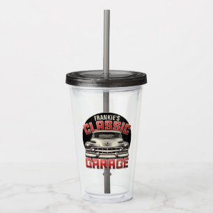 Personalisierte NAME Classic Car Garage Custom Wer Acryltrinkbecher