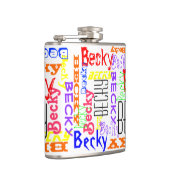 Personalisierte Name-Collage bunt Flachmann (Rechts)