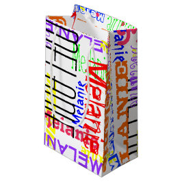 Personalisierte Name-Collage bunt Kleine Geschenktüte