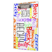 Personalisierte Name-Collage bunt Klemmbrett (Links)