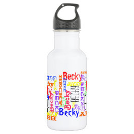 Personalisierte Name-Collage bunt Trinkflasche