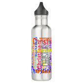 Personalisierte Name-Collage bunt Trinkflasche (Links)
