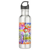 Personalisierte Name-Collage bunt Trinkflasche (Vorderseite)