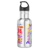 Personalisierte Name-Collage bunt Trinkflasche (Rückseite)