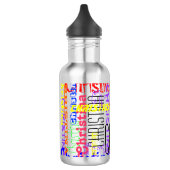 Personalisierte Name-Collage bunt Trinkflasche (Links)