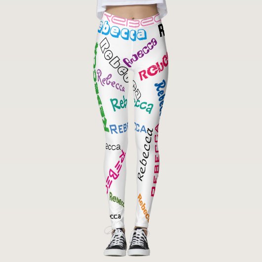 Personalisierte Name-Collage Leggings (Vorderseite)