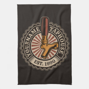 Personalisierte NAME Craft Beer Taphouse Brauerei  Geschirrtuch