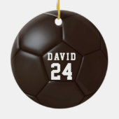 Personalisierte Name des Brawn Soccer Ball Team-Nu Keramik Ornament (Hinten)