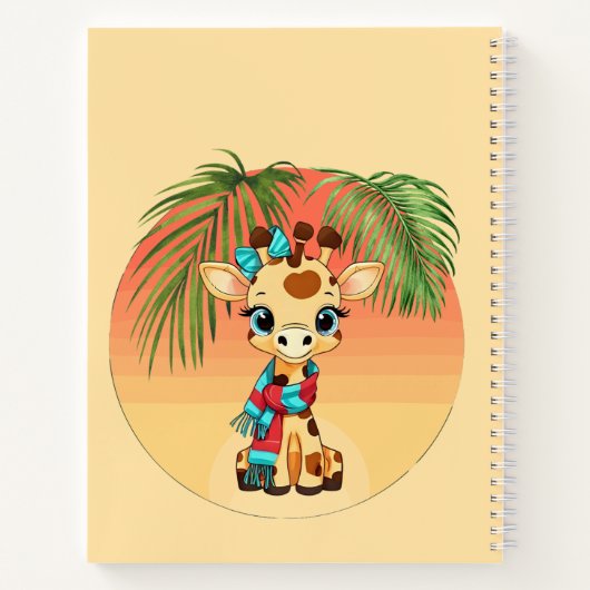 Personalisierte "Name" Giraffe Notizblock (Rückseite)