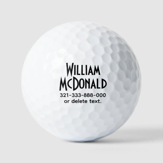 Personalisierte Name Golfbälle Vorlage ART DECO 2 (Vorderseite)