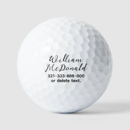 Personalisierte Name Golfbälle Vorlage SCRIPT 43