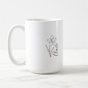 Personalisierte Name März Narzisse Geburtstagsblum Kaffeetasse