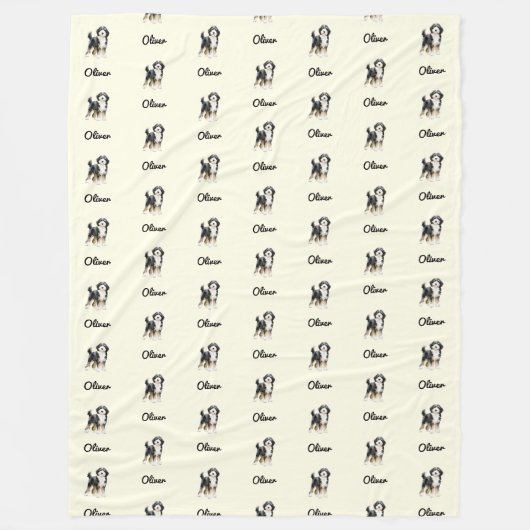 Personalisierte Name mit Bernedoodle-Fleece-Decke Fleecedecke (Vorderseite)