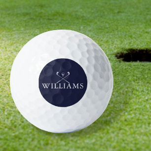 Personalisierte Name Navy Blau Golfschläger Golfball