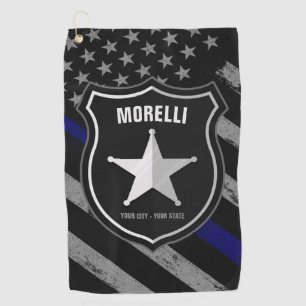 Personalisierte NAME Polizeibeamter Sheriff Cop Fl Golfhandtuch