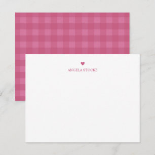 Personalisierte Name Rosa Herz Notizkarte Mitteilungskarte