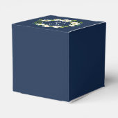 Personalisierte Namen der Navy Blue Greenery Datum Geschenkschachtel (Rückseite)