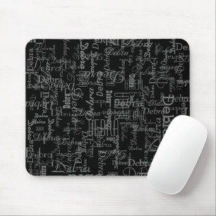 Personalisierte Namen, die auf schwarz übertragen Mousepad
