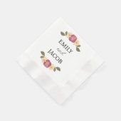 Personalisierte Namen Einfache Wildblume Hochzeit Serviette (Ecke)