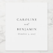 Personalisierte Namen Elegante Minimalistische Hoc Weinetikett (Einzelnes Label)