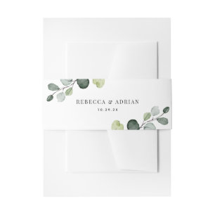 Personalisierte Namen Eukalyptus Greenery Wedding Einladungsbanderole