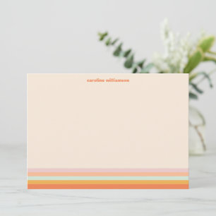 Personalisierte Namen Farbige Streifen Retro Paste Mitteilungskarte