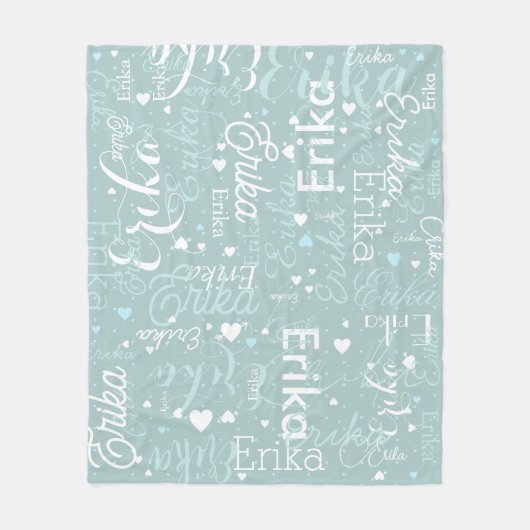 Personalisierte Namen Herz Romantisches Allround-B Fleecedecke (Vorderseite)