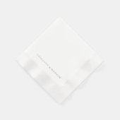 Personalisierte Namen Hochzeit in Lavendel Serviette (Ecke)