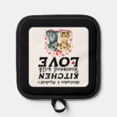 Personalisierte Namen Küche niedliche Hunde Topflappen (Vorderseite)